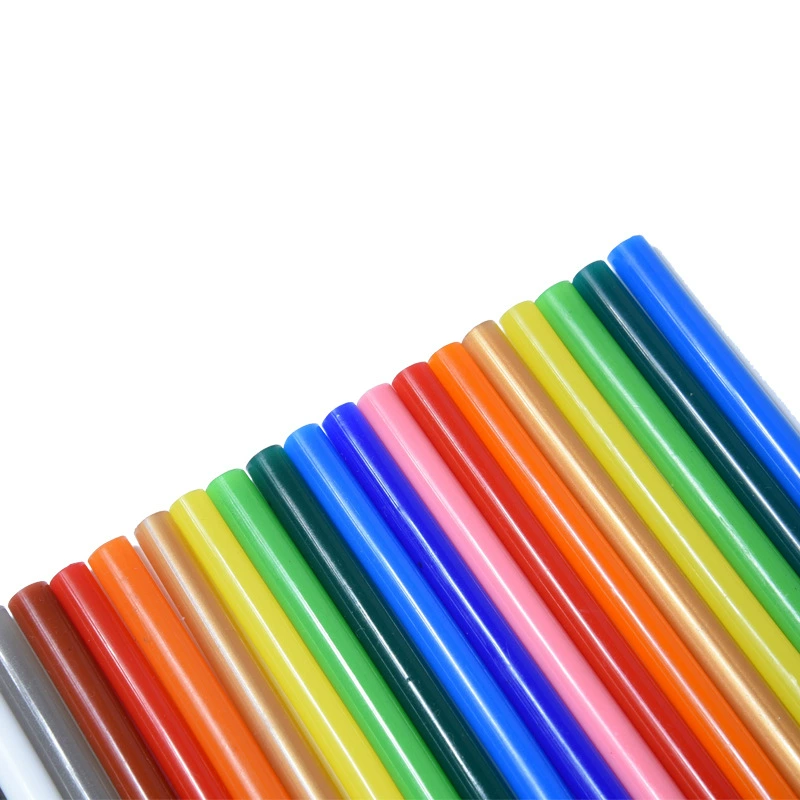 В наличии 14 цветов 7/11 мм высокой вязкости Цвет горячего расплава клея-карандаша клей ручка пожарная краска воск палка печать камердинер упаковка мешок OPP