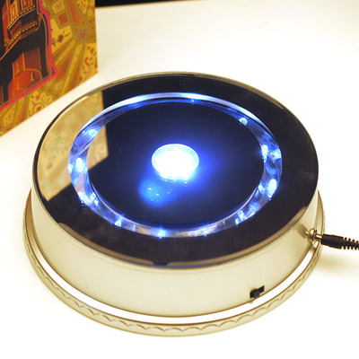 200大號白光旋轉展示底座水晶擺件底座工藝品發光led燈座定做批發