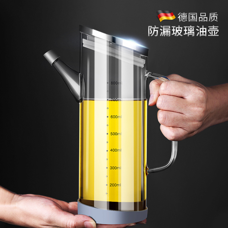 高硼硅玻璃油壶防漏油罐大容量酱油瓶油醋瓶厨房用品家用玻璃油瓶