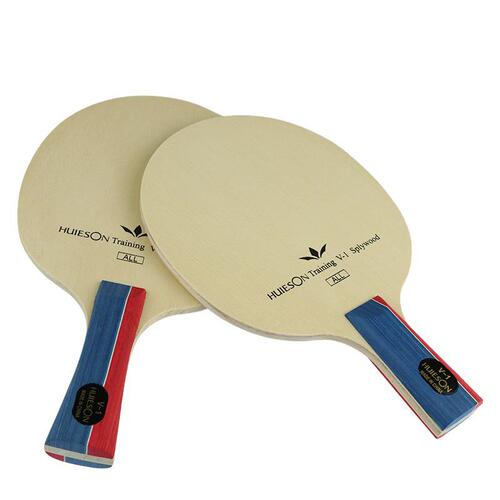 Huisheng V-1 Table Tennis Racket 5-Layer Pure Wood Training Paddle, Suitable for Both Shakehand and Penhold Styles, Sold Individually, Beginner-Friendly