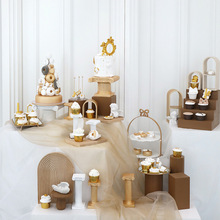欧式复古甜品台摆件 罗马柱蛋糕架套装 高端婚礼甜品架橱窗装饰品