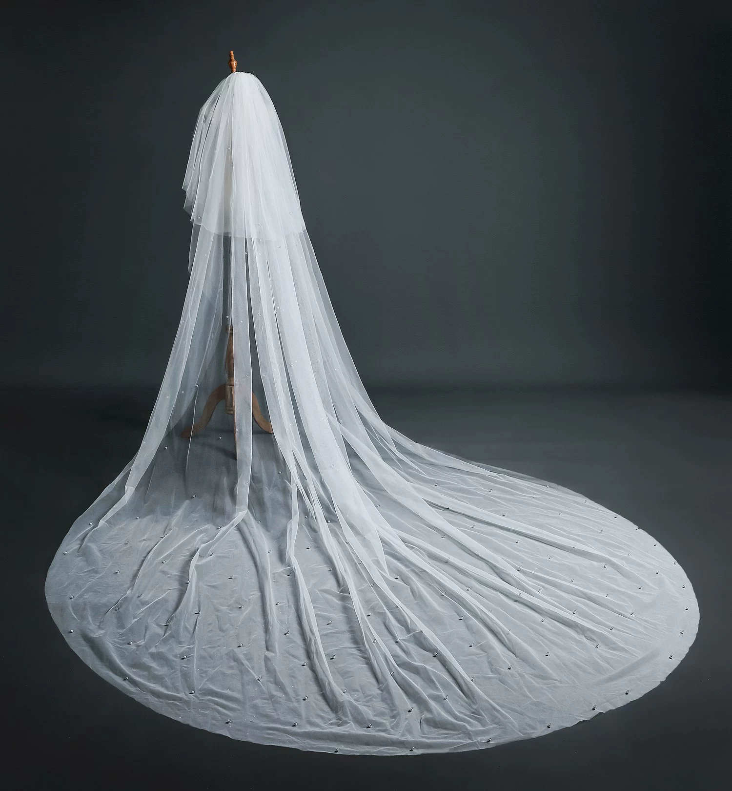 Головной убор с вуалью серии Super Fairy Sen длинная жемчужная вуаль студия макияжа L путешествия съемка свадебная фата невесты белая оптом