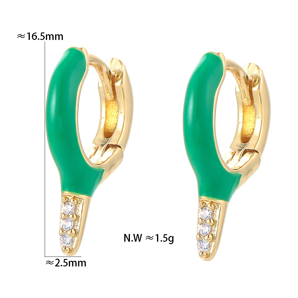fashion oil drop enamel copper earringspicture9