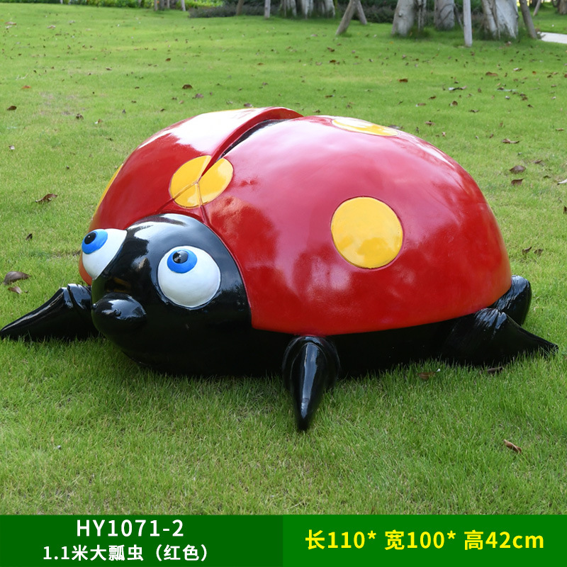 Al Aire Libre flor jardín paisaje simulación mariquita de siete estrellas escultura luminosa Villa patio césped decoración escarabajo adornos