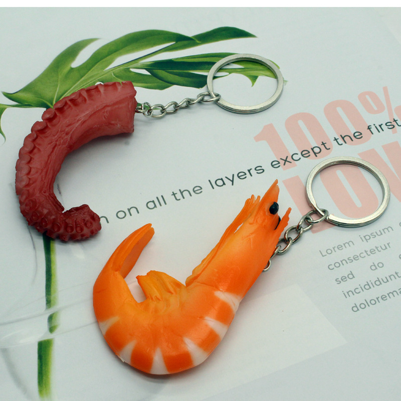 New Creative Food Model Prawn Squid Beard Keychain display picture 7