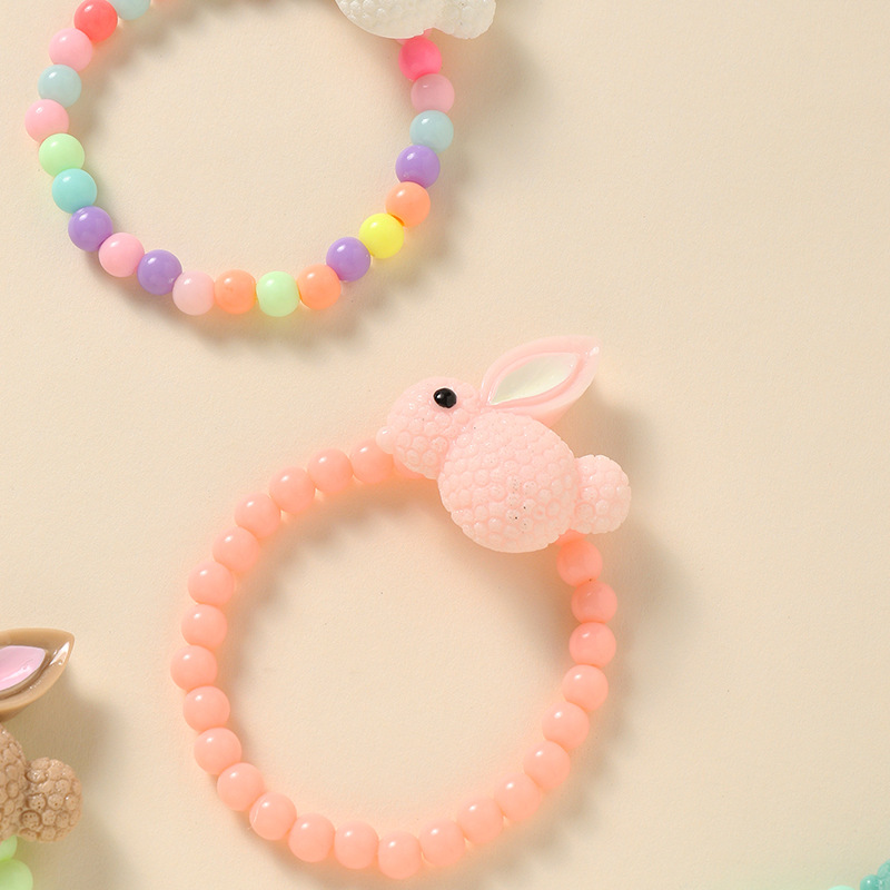 Korean  Cartoon  Colorful Beads Cute Bunny Bracelet display picture 3