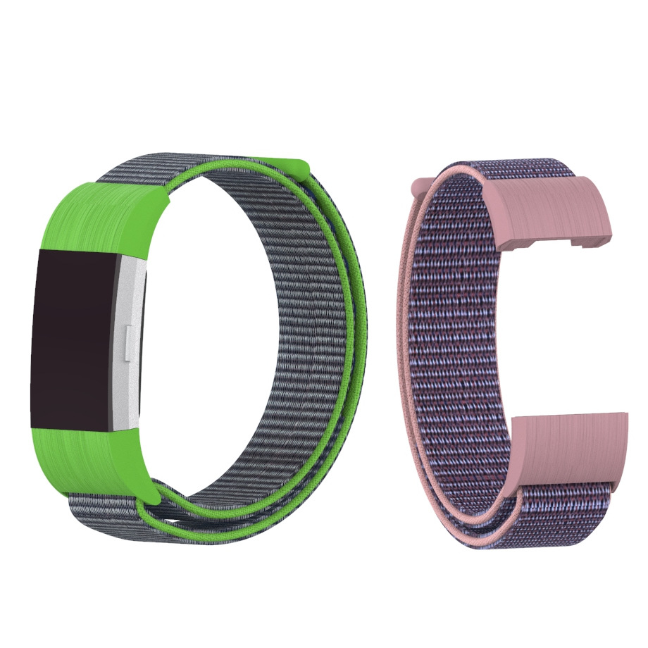 fitbit charge2尼龙回环表带 智能手环/手表腕带 魔术贴/塑胶头粒