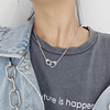 Small design necklace, retro short chain for key bag , 925 sample silver, trend of season, simple and elegant design, internet celebrity