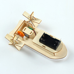 科技小製作 明輪船 diy自製兒童科學實驗器材 手工拼裝木質材料包