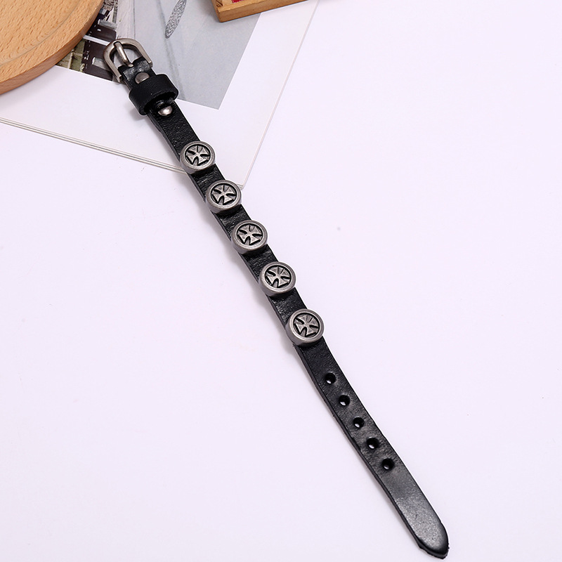 New Retro Men's Leather Punk Style Cross Bracelet For Women Wholesale Nihaojewelry display picture 7