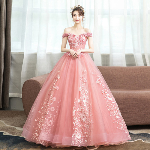 Wedding dress welcome solo pompous dress show evening dress long student performance dress girl