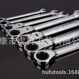 精品镜面开口梅花呆扳手72齿快速棘轮扳手CRV齿轮两用扳手铬钒钢