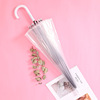 Factory wholesale environmentally friendly creative long -handle transparent umbrella automatic rod umbrella advertisement umbrella business encounter water custom logo