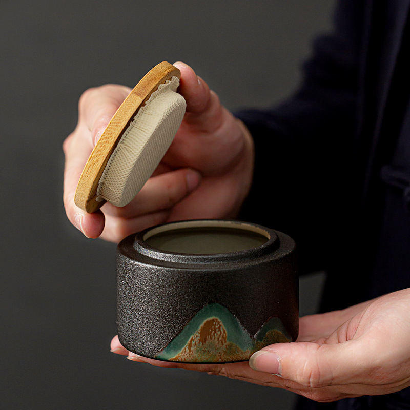 Pu'er tarro de almacenamiento de té portátil caja de té grande pequeño almacén de té tarro de almacenamiento de té