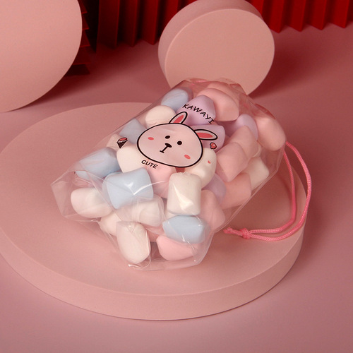 Cartoon headband rubber band packaging bag cosmetic underwear socks transparent drawstring pocket towel skin care product drawstring bag