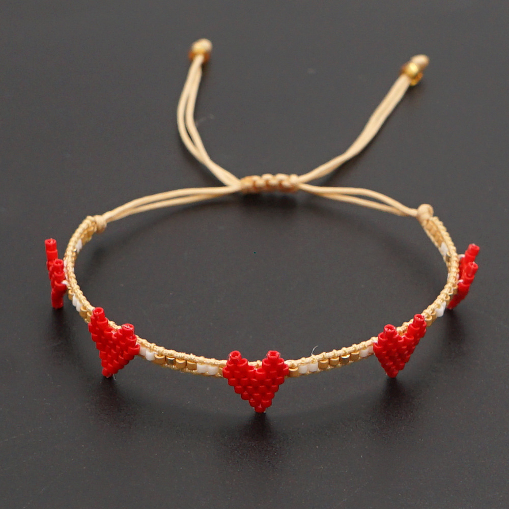 Miyuki Rice Beads Hand-woven Blue Love Friendship Rope Small Bracelet Fashion Stacking Bracelet display picture 4