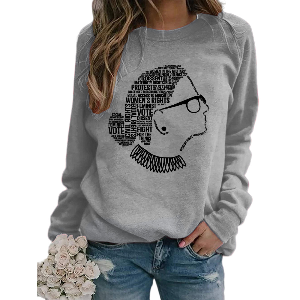 Title 6, Justice Monogram Print Crew Neck Long Sleeve Sw...