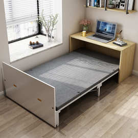 隐形床小户型多功能折叠隐形午休床书桌书架组合转角书柜一体家用
