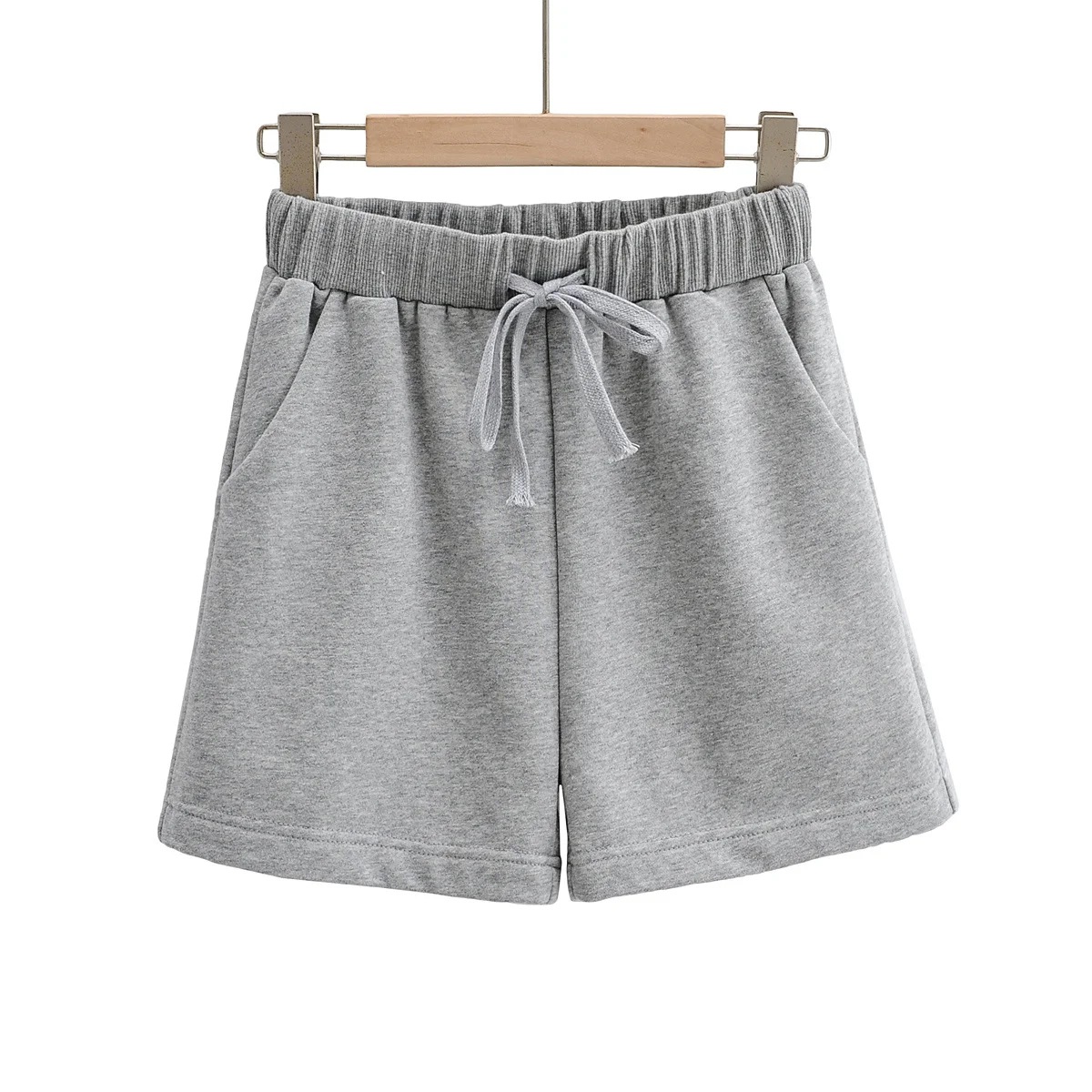 casual all-match round neck sweater elastic waist shorts suit  NSLD11766