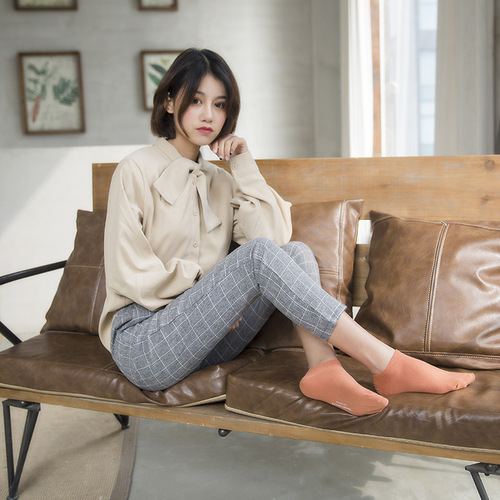  New Solid Color Women's Socks Plain Trendy Socks Women's Socks Cotton Women's Boat Socks Manufacturer Wholesale
