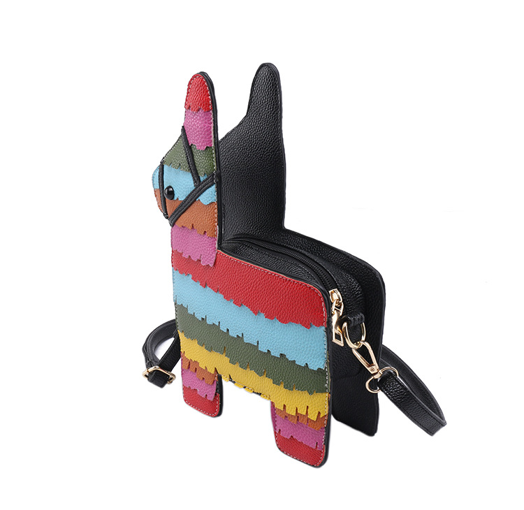 Hot Selling Fashion New Creative Hit Color Cute Cartoon Rainbow Color Stitching Pu Pony Crossbody Bag Shoulder Bag Nihaojewelry Wholesale display picture 82
