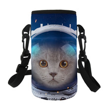 新款宇航員貓咪狗狗時尚杯套 兒童可愛背帶保溫杯套一件定制批發