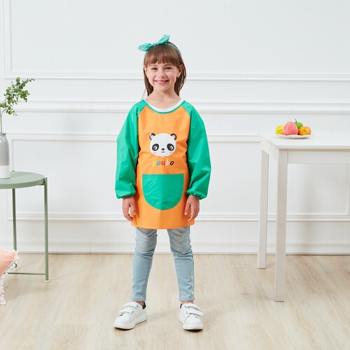 Factory direct sales children's painting clothing painting waterproof long-sleeved middle and large children reverse wear smock children's apron custom logo
