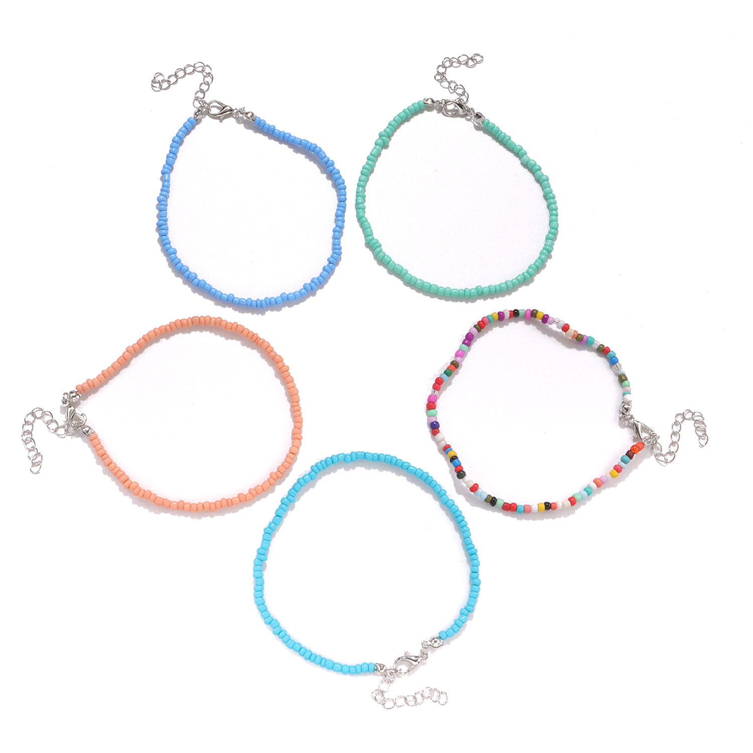 1 Piece Quantity Vacation Solid Color Seed Bead Wholesale Anklet
