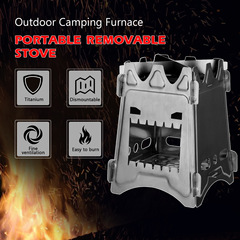 Manufacturer Outdoor camping folding 304 stainless steel wood stove Hiking portable ultra-light titanium alloy wood stove