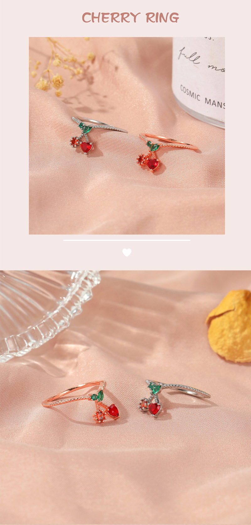 New cute fruit  fun grape apple  ring Wholesale nihaojewelry