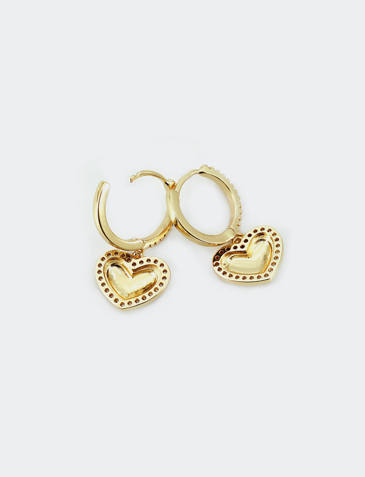 Mode Nouvelles Boucles D&#39;oreilles En Zircon En Forme De Coeur En Gros display picture 5