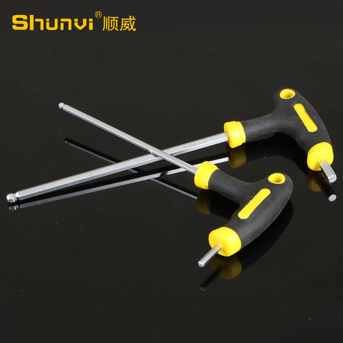 Knurl Dual-Color Ball Head T-Shaped Crutch Handle Internal Hex Wrench T-Shaped Plastic Handle Internal Hex Hex Key Hex Rod