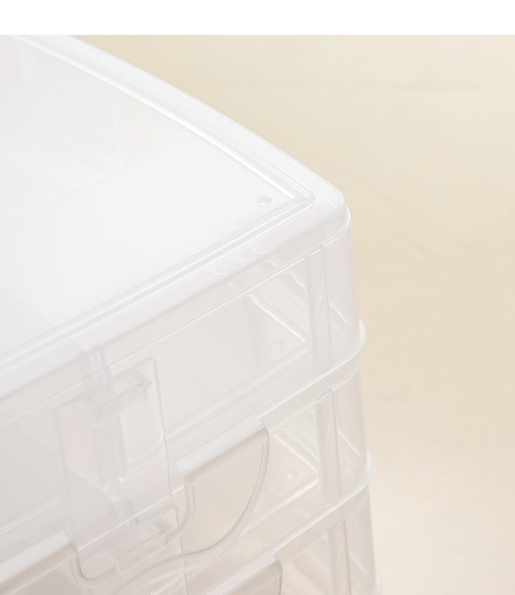 小号三层可拆透明塑料收纳盒工具盒自由组合整理分类归类收纳箱详情12