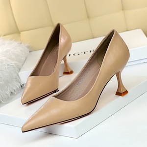 Fashion retro simple women’s heel high heel shallow mouth pointed point comfortable versatile single shoe high heels