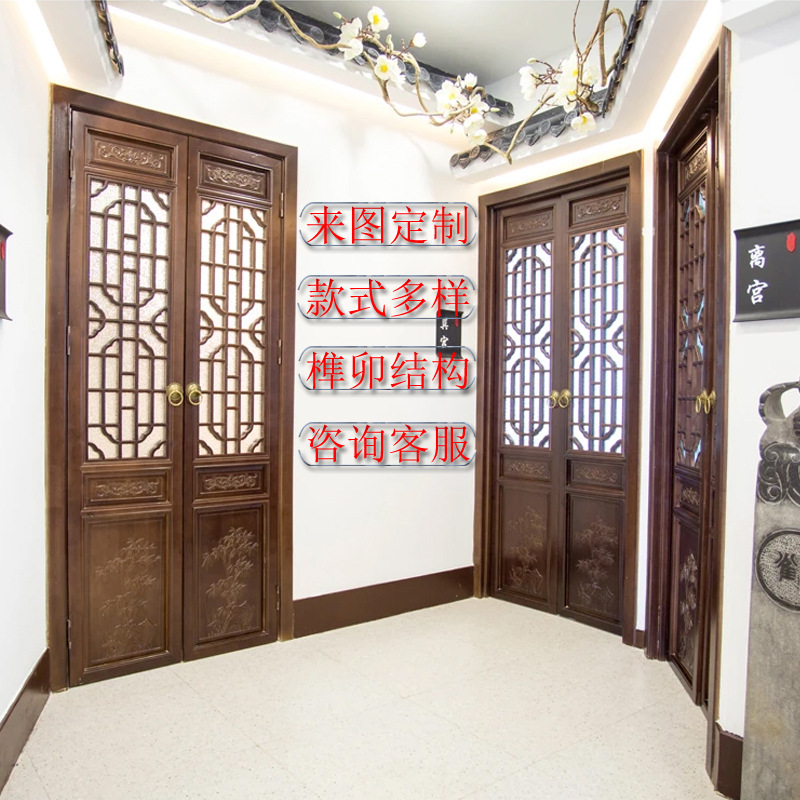 中式實木花格古建工程酒店寺廟民宿景區裝飾屏風隔斷仿古門窗定制