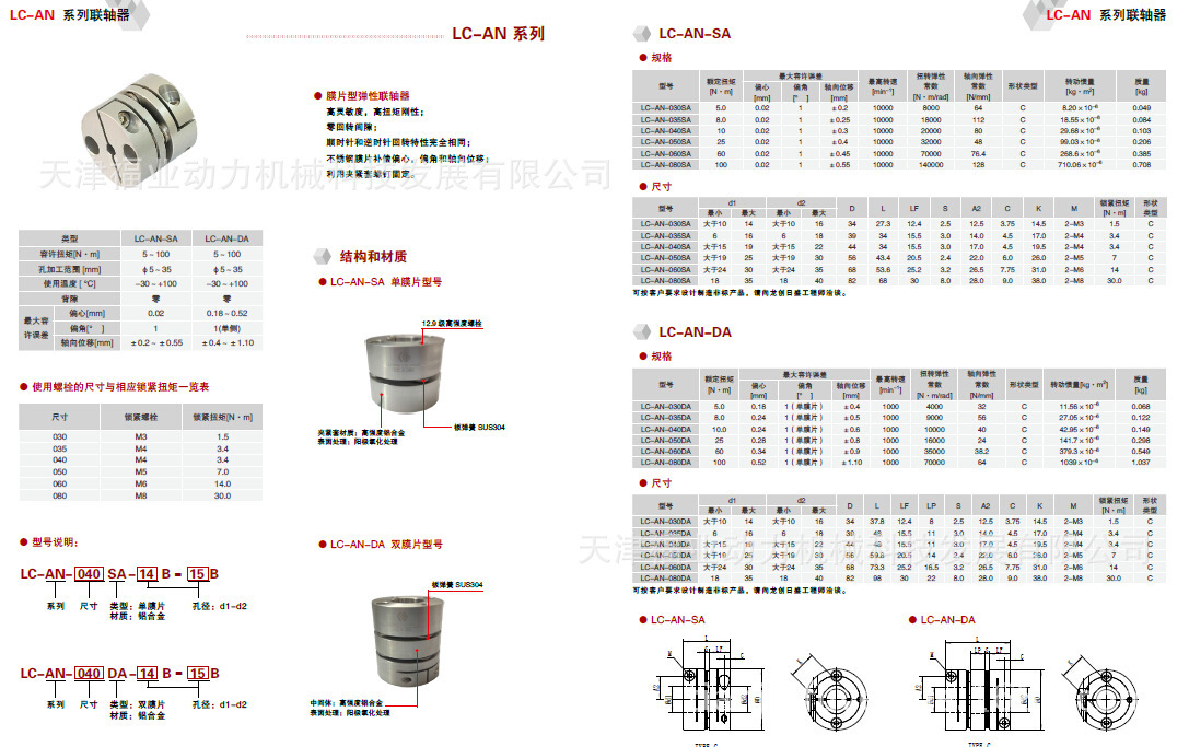 LC-C系列联轴器/LC-C-025-R-13B-26B,LC-C-040-35B-65B