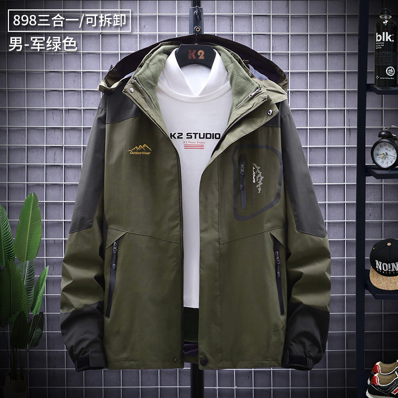 滑雪服女防风防水两件套三合一冲锋衣LOGO秋冬登山服防寒服男代发