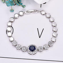 欧美流行个性圆圈镶钻手链镀白金色手环批发饰品厂家直批女款手链