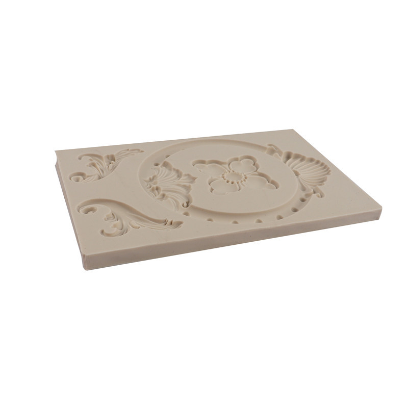 Patrón retro de estilo europeo pastel en relieve molde de silicona ritmo seco molde de epoxi molde fondant molde de borde de encaje