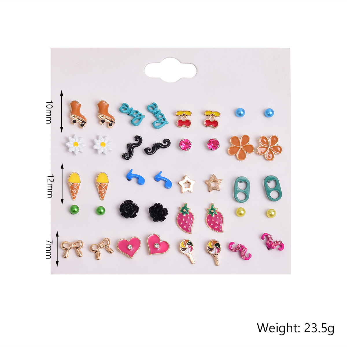 Cute Simple  Korean Color  Earrings Set display picture 1