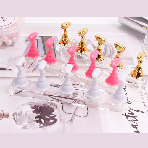 Japanese style nail art chessboard holder nail piece drag nail piece holder display acrylic base practice stand boxed