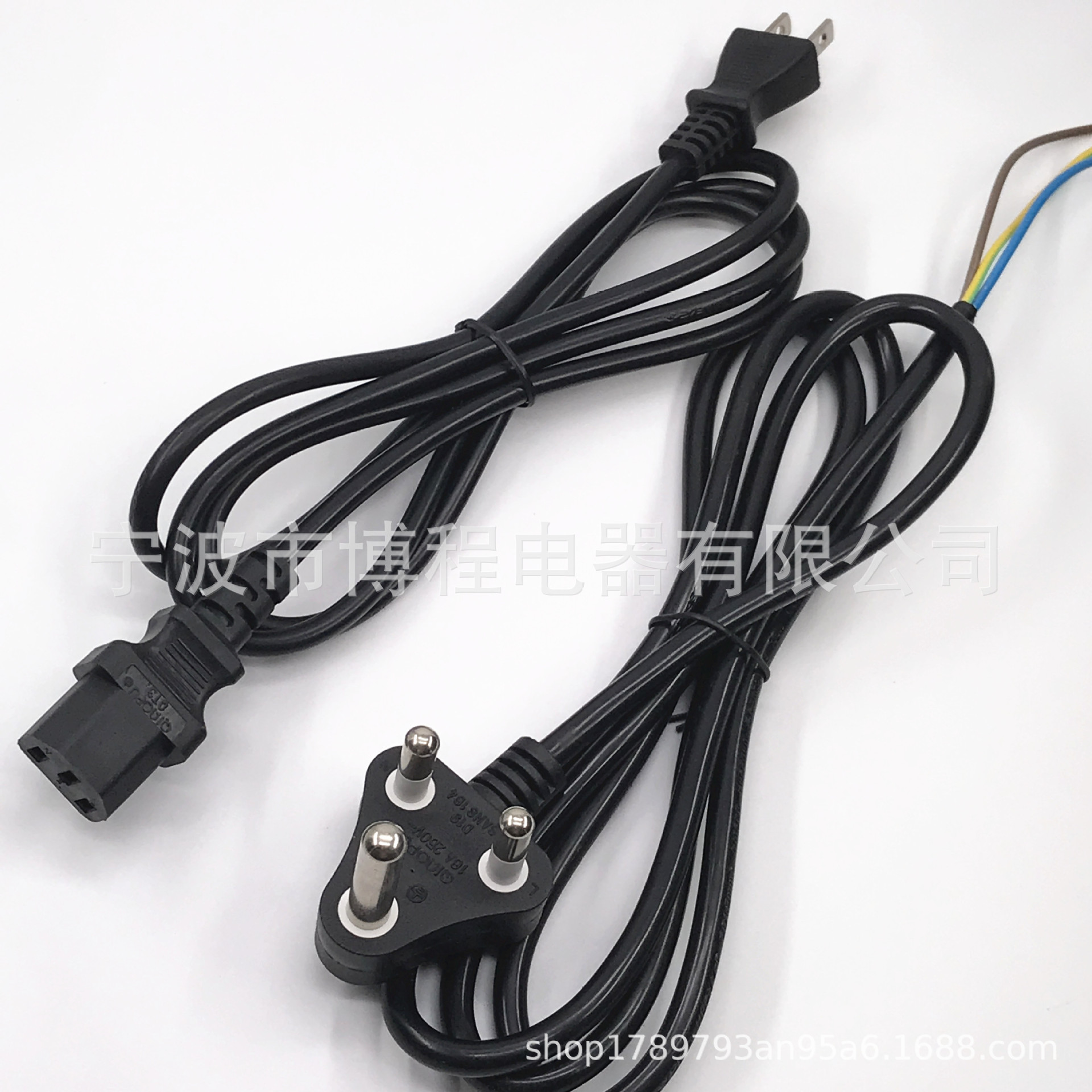 南非插头线SABS认证线材1,5米小南非插头大南非电源插头