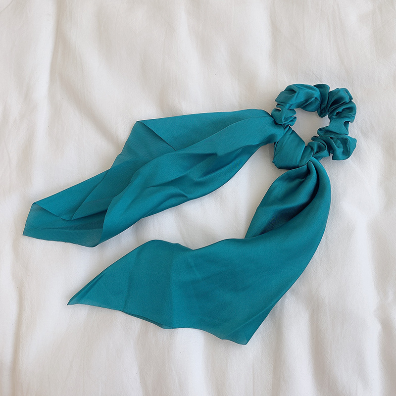 Korean Pure Color Fabric Bow Ribbon Hair Rope Simple Hair Ring Headdress Wholesale display picture 7