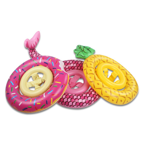New children's mermaid swimming ring, baby lying down pineapple seat, baby donut lifebuoy