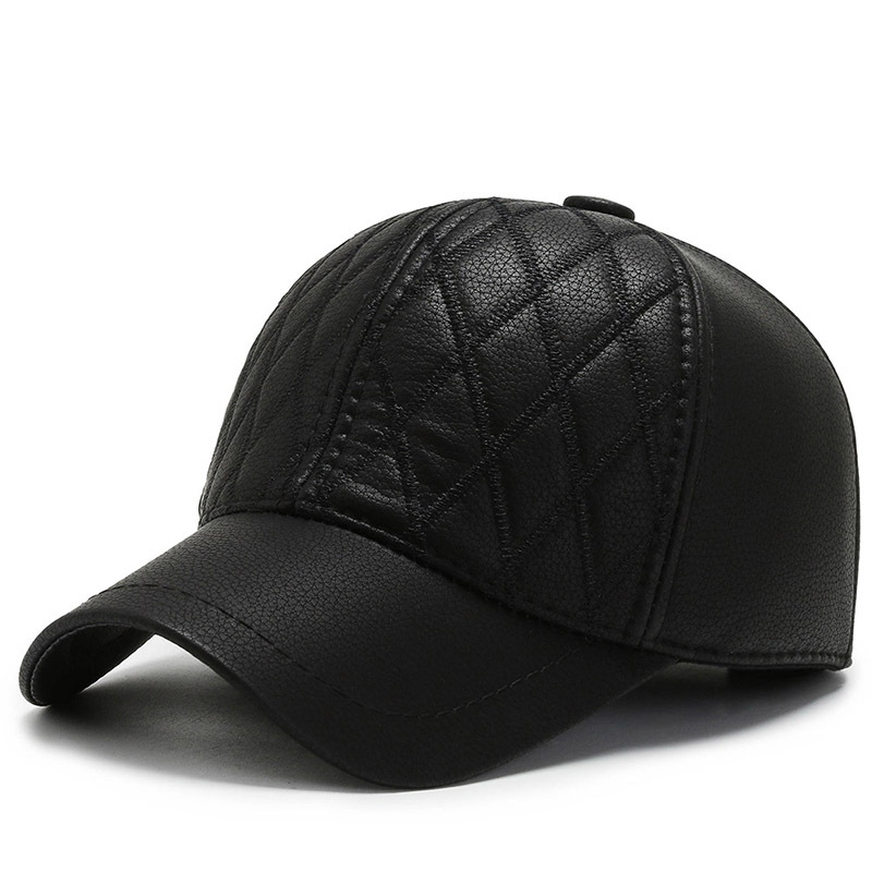 Men's Winter Quilted Duckbill Cap, Thickened Warm, Ear Protection, For Middle-Aged And Elderly, Trendy Baseball Cap_voghion.com