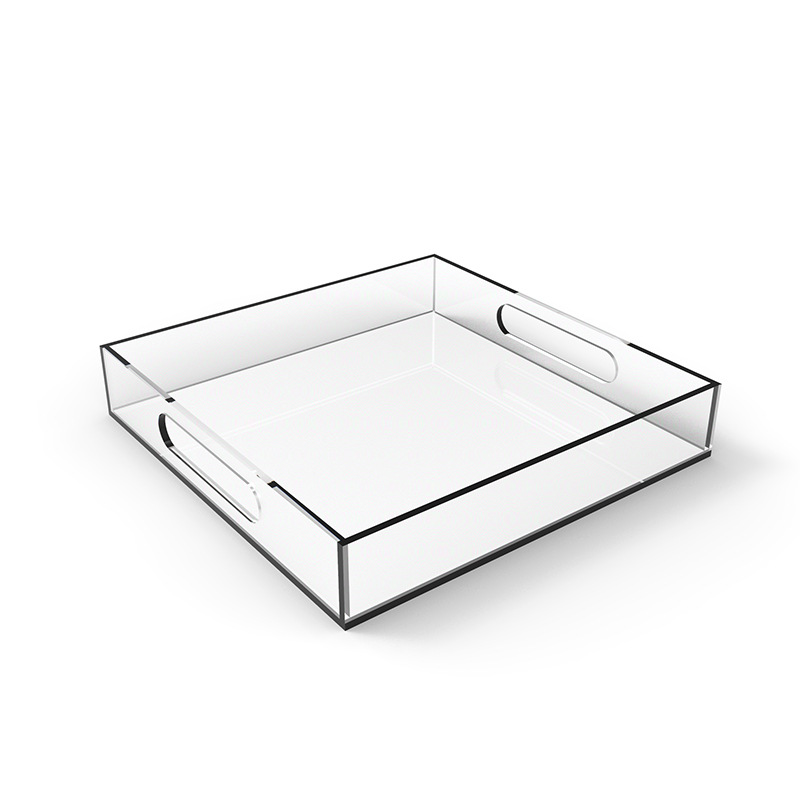 Cross border transparent Acrylic Tray organic glass hotel Dish tableware Goods Storage tray factory customized