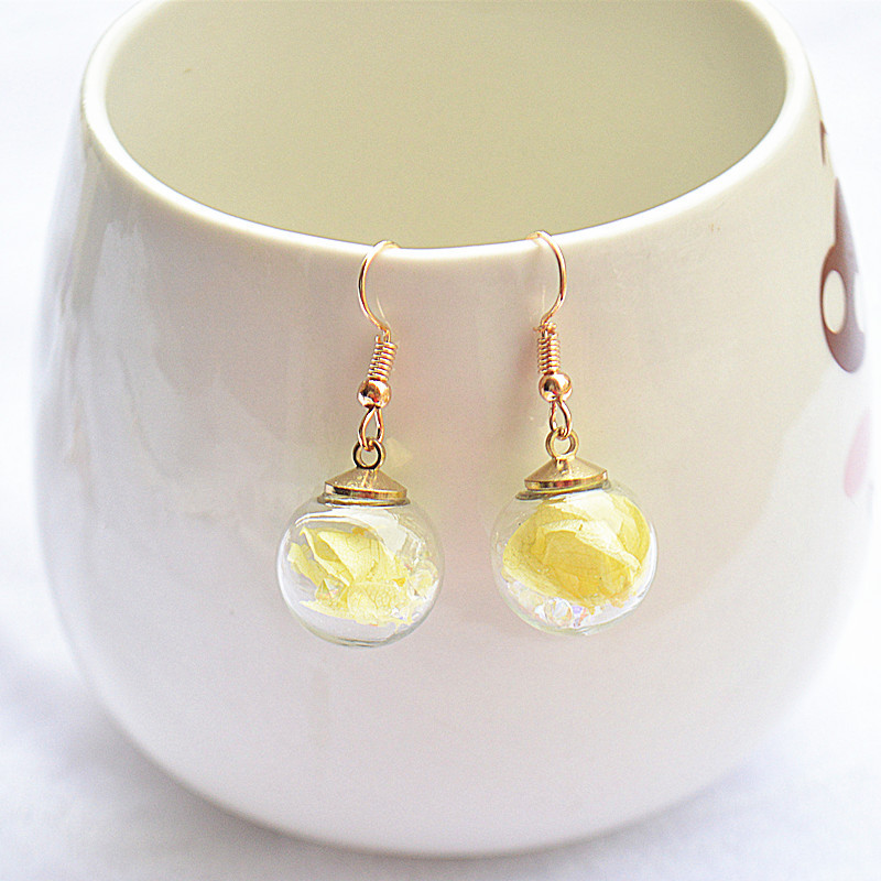 1 Pair Fashion Bottle Glass Metal Handmade Womenu0027S Drop Earrings