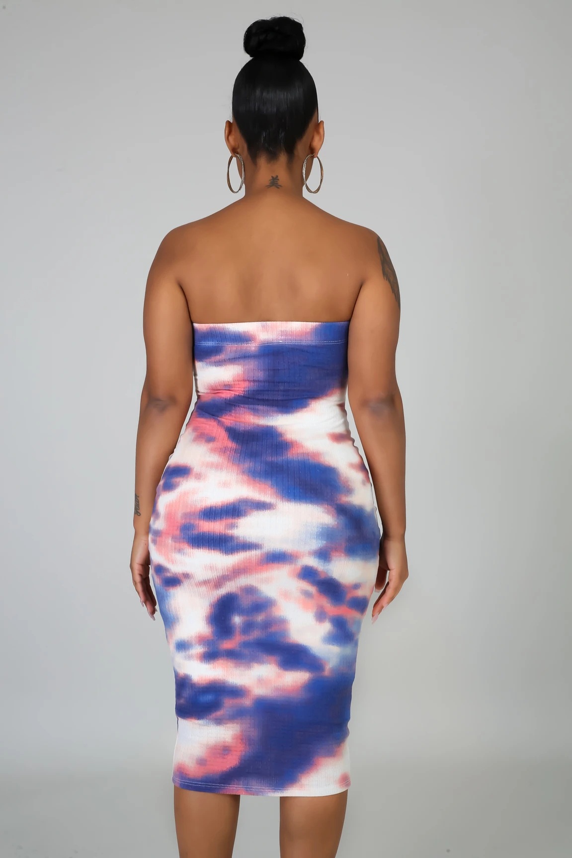 women s tie-dye tube top dress nihaostyles clothing wholesale NSXHX76785