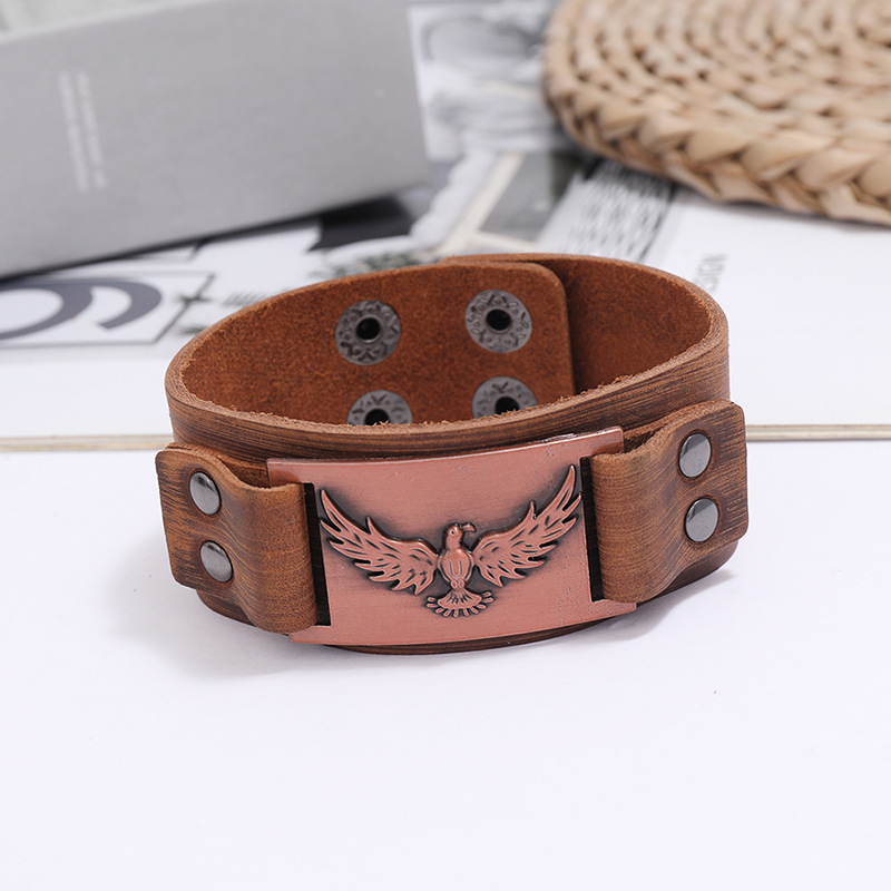 retro punk leather bracelet