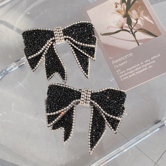 Korean Crystal Pearl Bow Hairpin Top Clip  Wholesale display picture 3